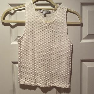 White Textured Crop Top